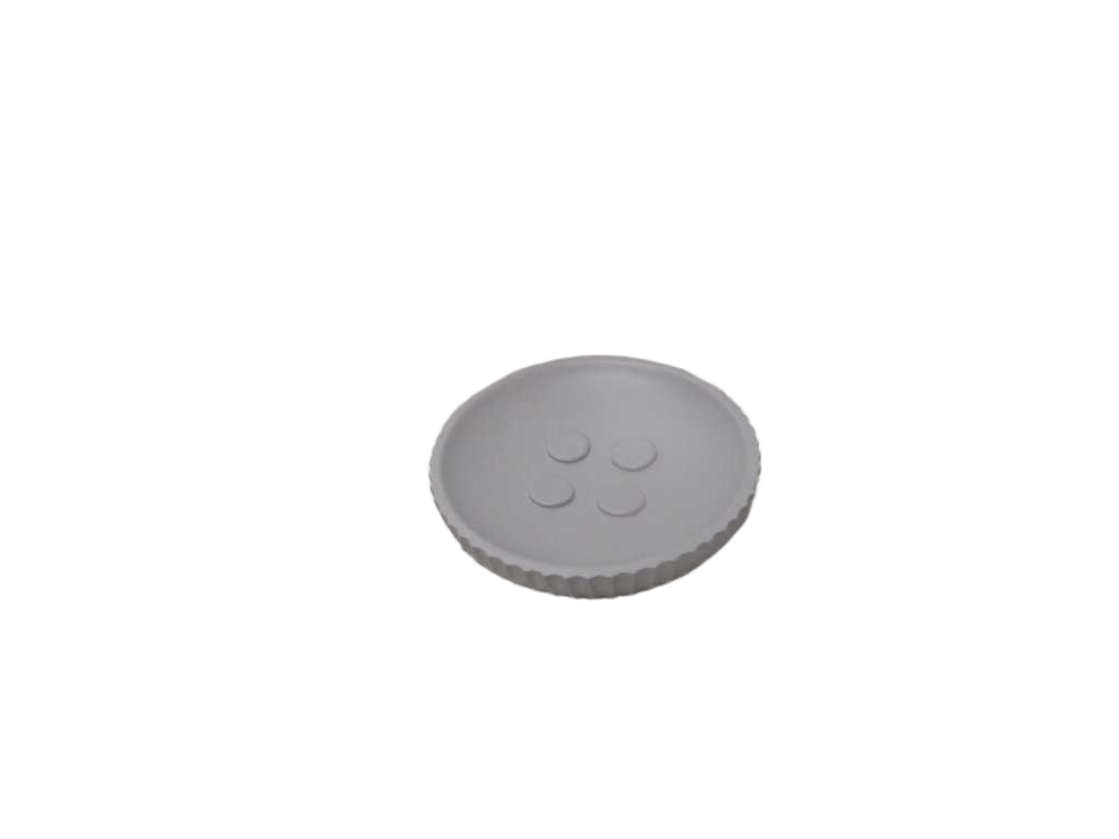 Dish Soap Polyresin Round Striee - Gris Clair