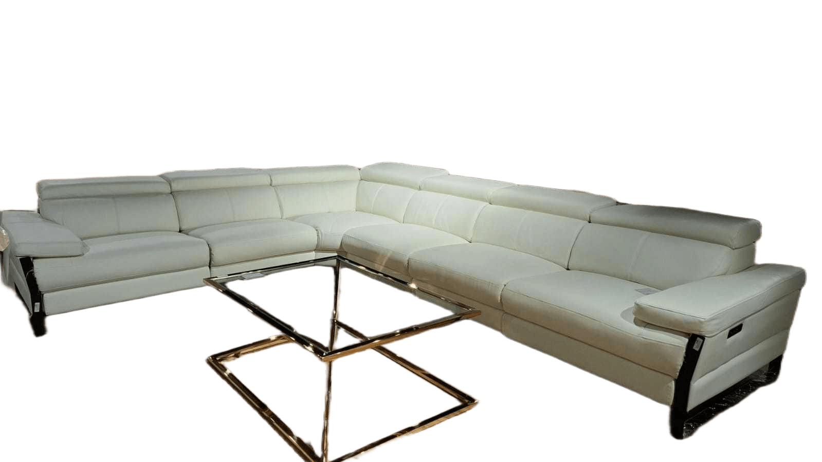 Sofa Corner 810 White Leather, Bonded Leather, Wood, Foam 3s:220x99x102 2s:166x99x102 1s:106x99x102