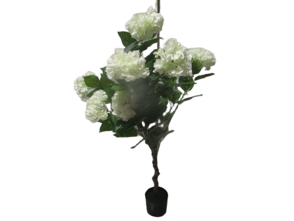 Artifical Plant Flower 1.2m 8 With Flower Pot With Flower Pot 86 Leaves White 1.2m