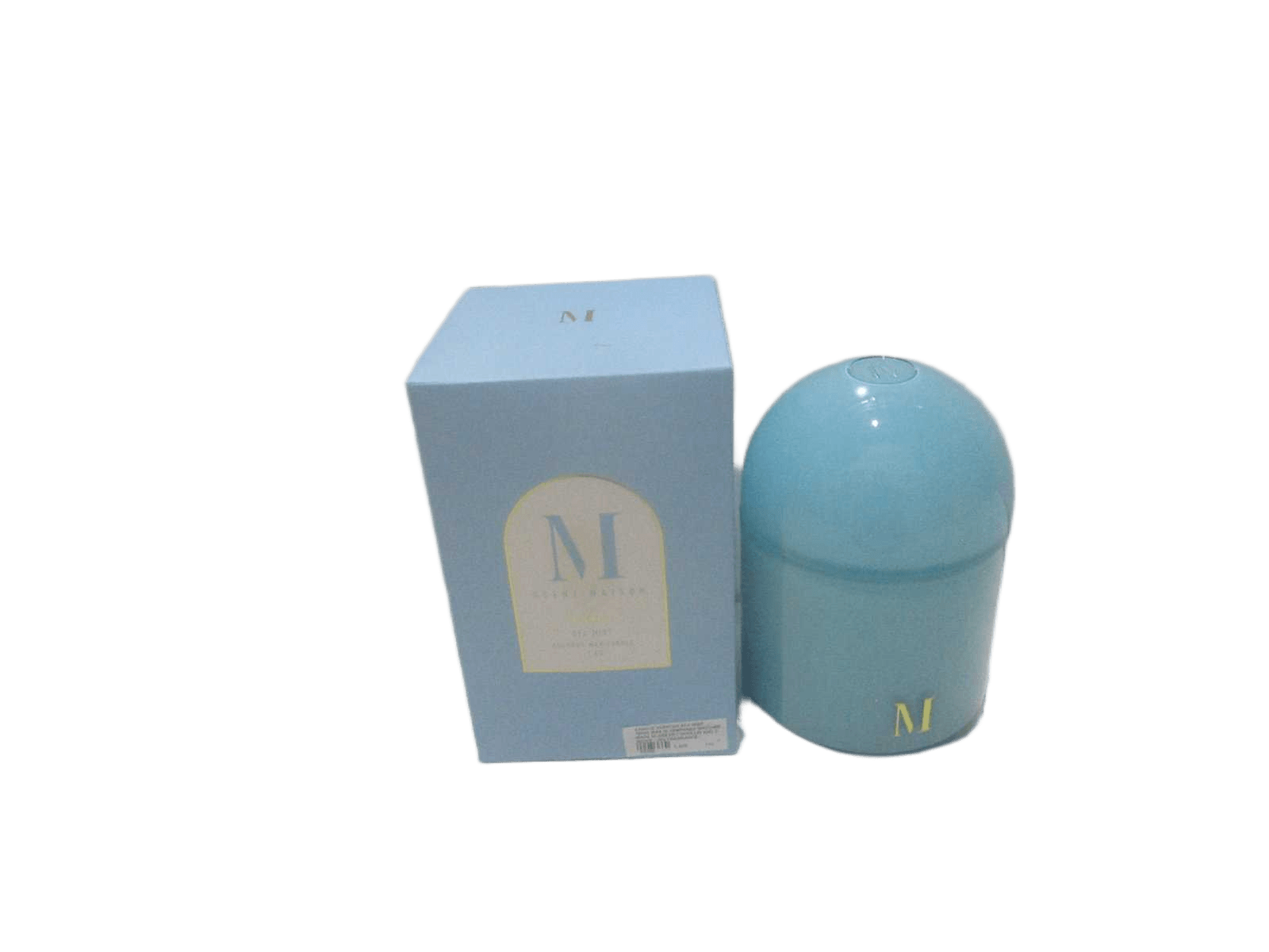 Candle Scented Sea Mist - 1000g Wax In Tempered Machine Made Glass Pot With Lid And 3 Wicks - 10% Fragrance - Packaging In Coloured Card Board Box 400g Blue