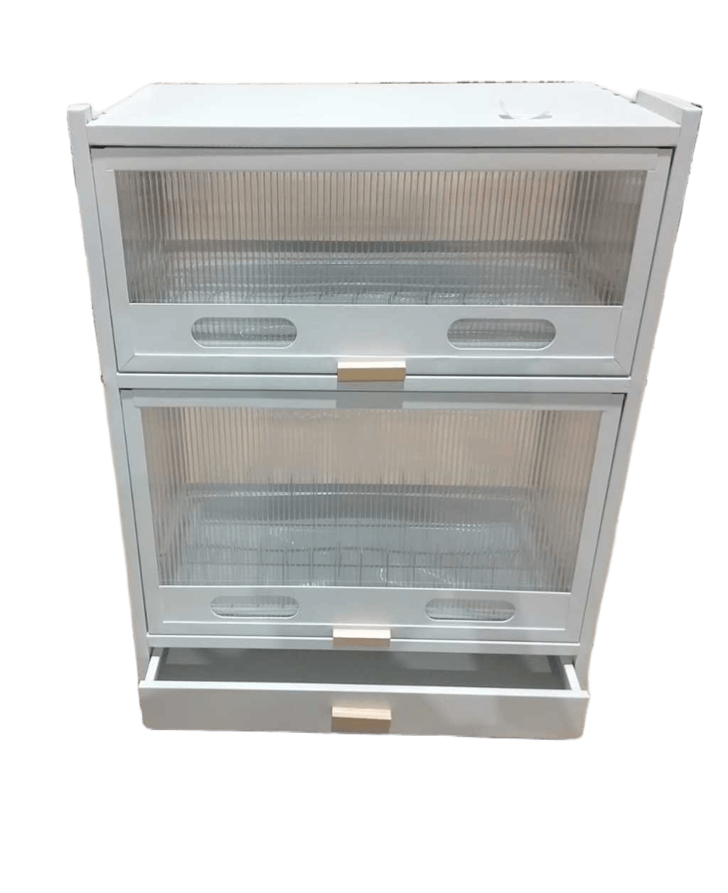 Storage, For Kitchen 2 Level+1 Drawer, W Accessory 2 Tray, 2 Ecoutoir, 2 Cutlery Holder, 4 Hook Iron 16.13mm, 10.2kg Off-White 52*28*69