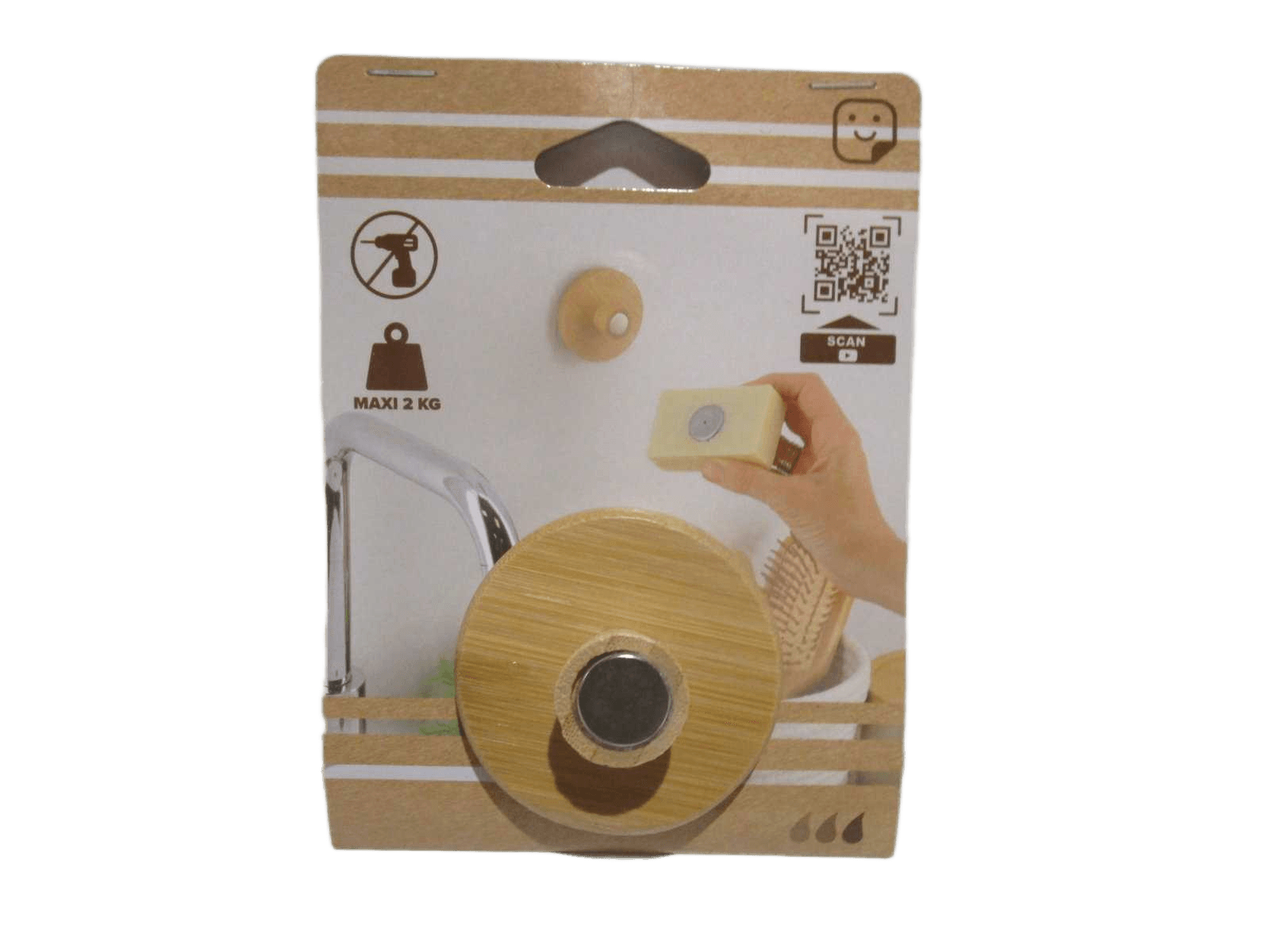 Soap Holder Magnetique - Metal/Bambou