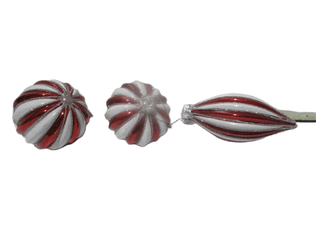 Ball Xmas Ornament Red White