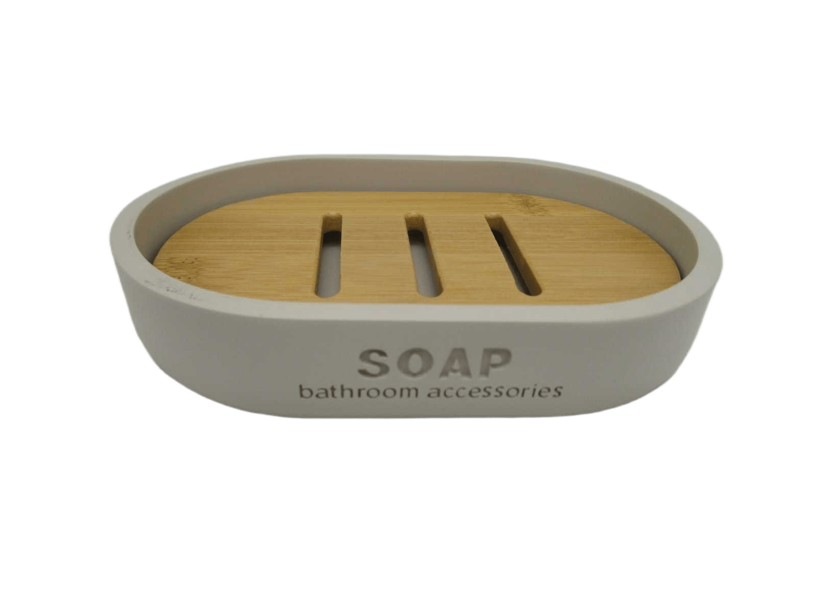 Soap Dish Polyresin - Beige/Bamboo
