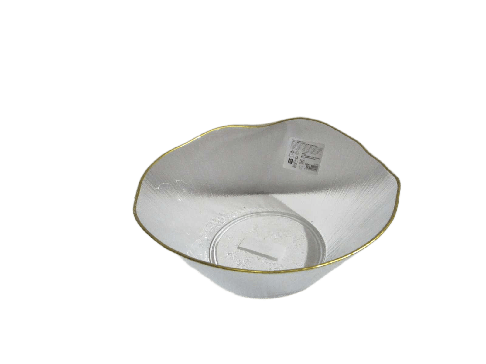 Bowl Glass 28cm Golden Rim