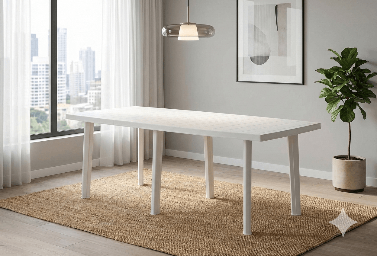 Table Trio Plus - Extensible Table - White Plastic - Pallet Quantity: 10