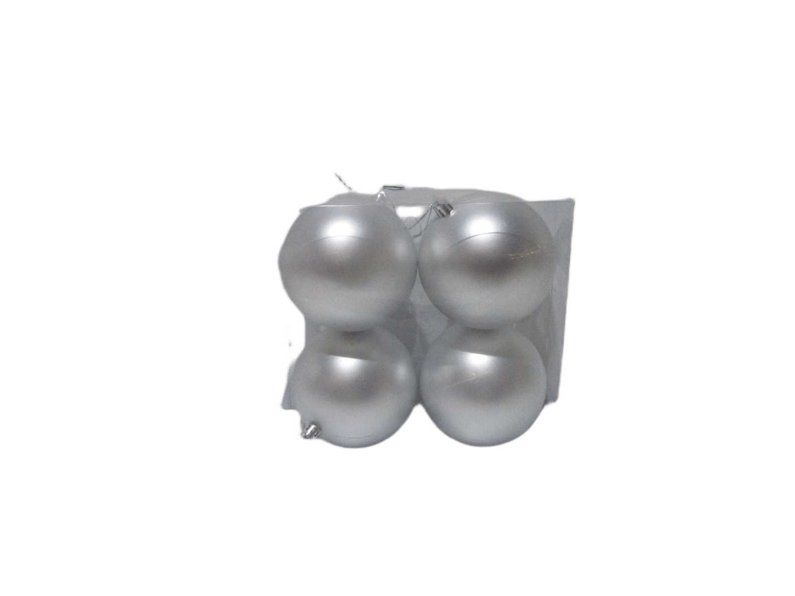 Xmas Ball-Set Of 4pcs Pvc Packing Silver Matt 10cm