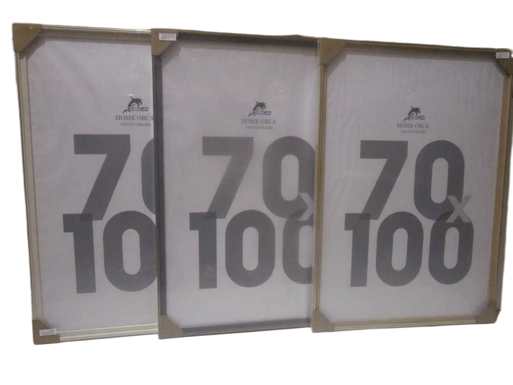 Photo Frame , Border Width 2.8cm, Border Hight 2.8cm Shrinking Packing 70x100 Without Stand 3 Col Ass /Dark Gray With Gold Line/White With Silver Line/Beige With Gold Line 70x100 2.8cm 2.8cm