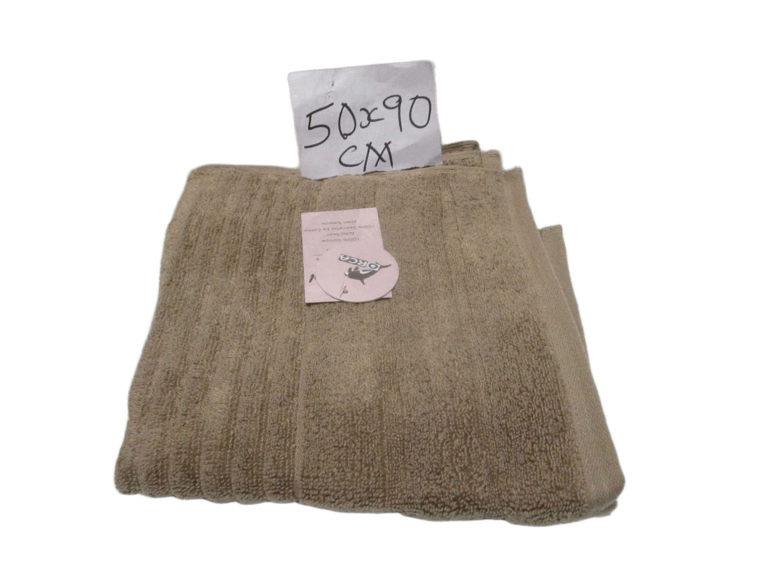 Towel Verna - Plain Dyed Dobby Terry - Zero Twist Cotton Yarn - Narrow Ribbed Pattern - 500 Gsm - Single Ply