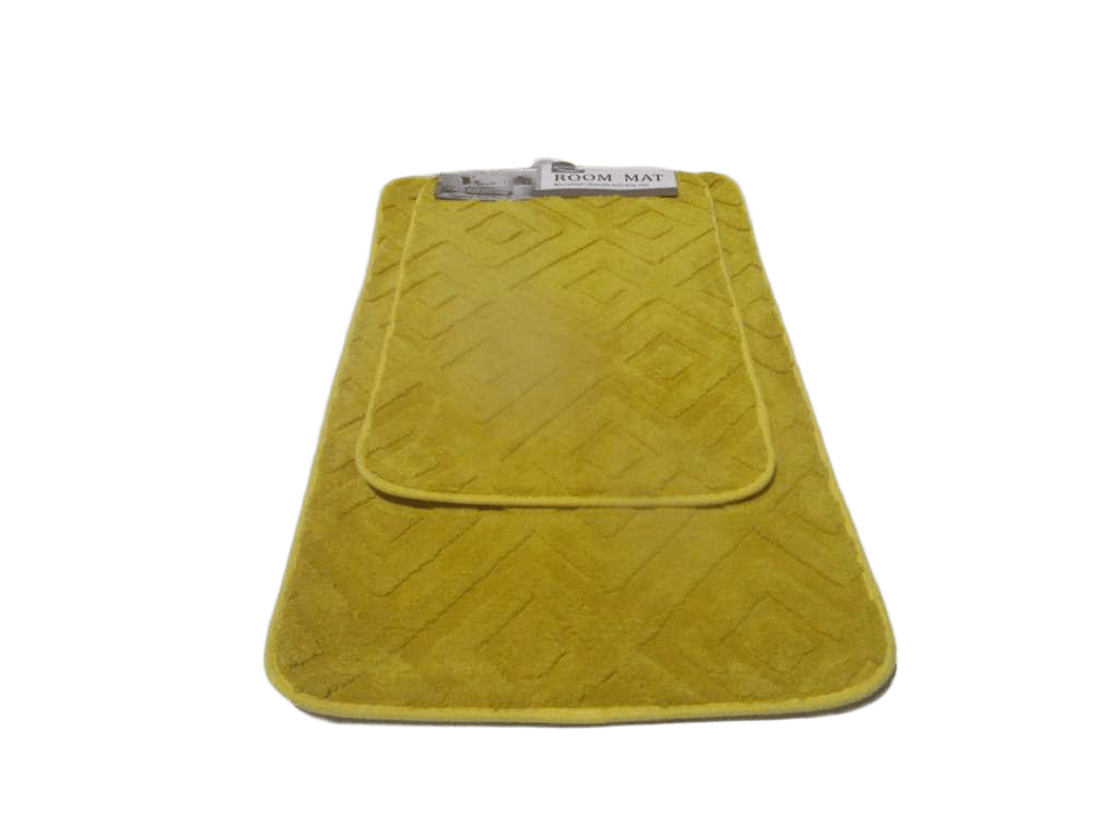 Mat Microfiber Chenille Anti-Slip Set Of 2pc 0.8cm Yellow 40x60 50x80