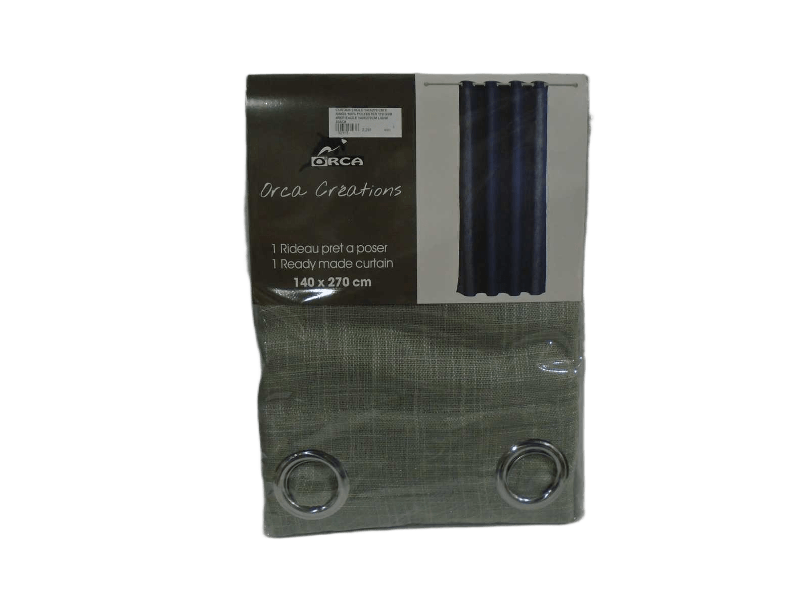 Curtain Eagle 140x270 Cm 8 Rings 100% Polyester 170 Gsm
