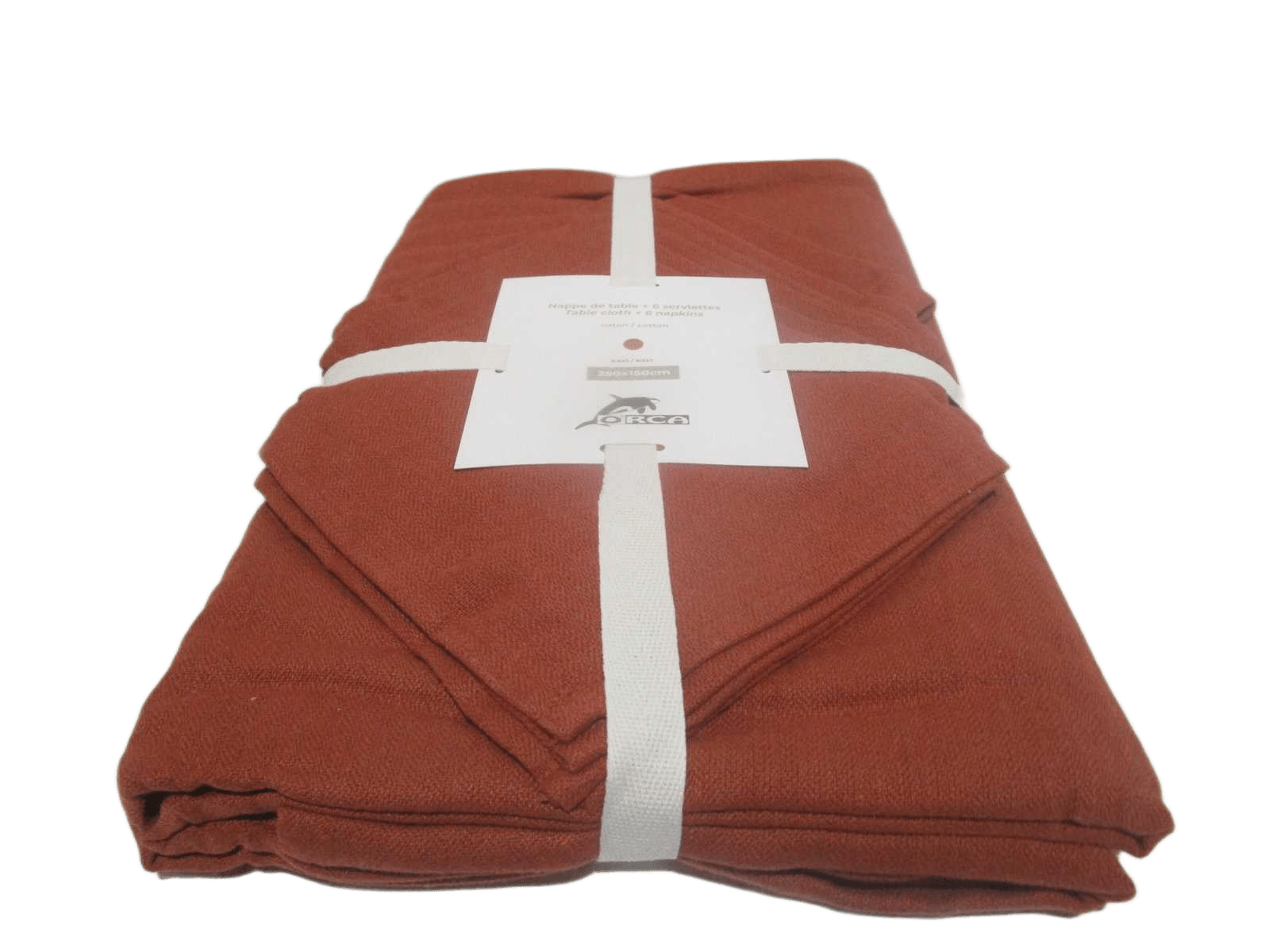 Table Cloth 250x150 + 6 Napkins 185 Gsm 90% Cotton 10% Polymix Herringbone Weave - Packing Ribbon Insert Card + Polibag 1cl=
