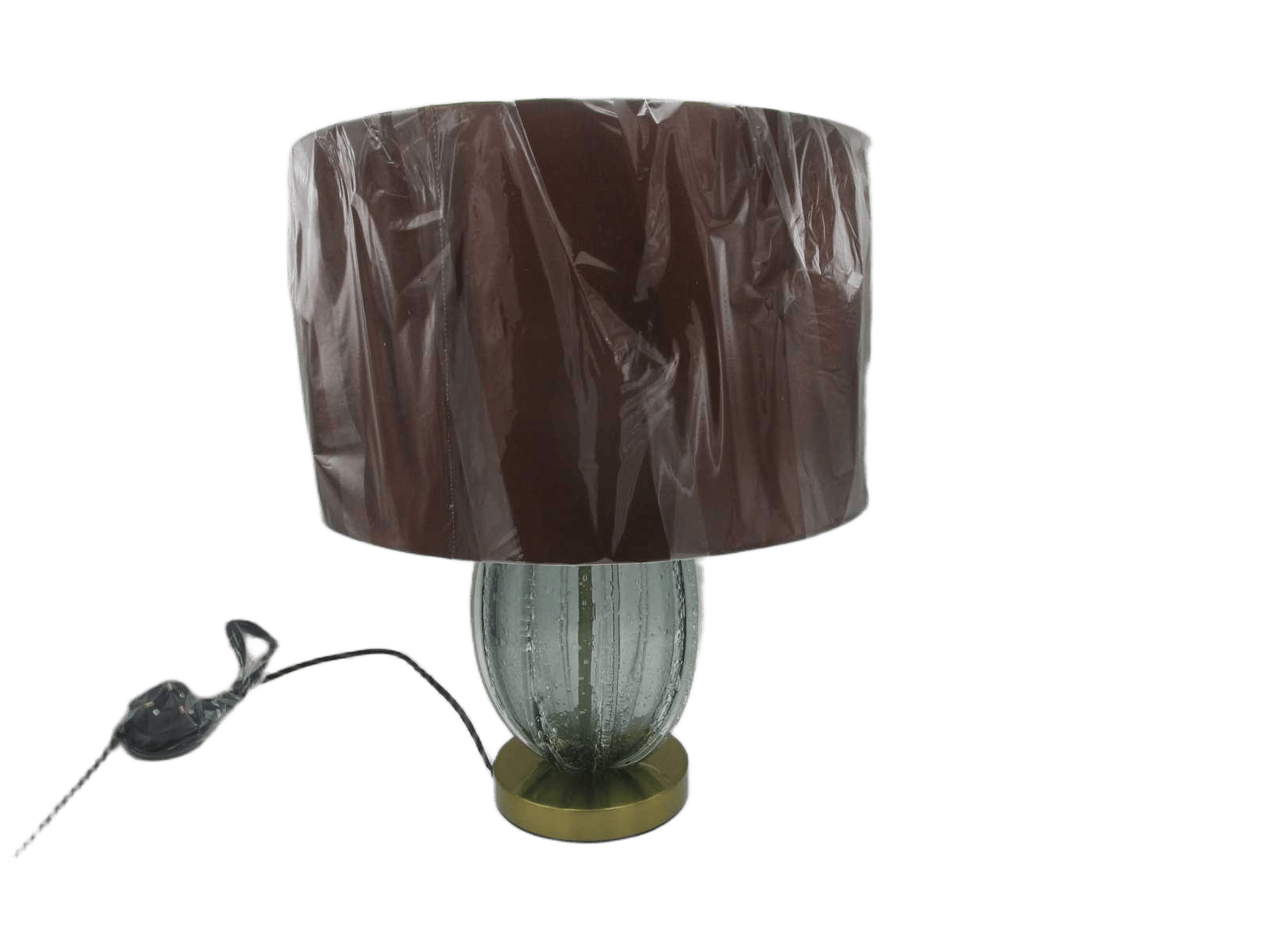 Table Lamp Crystal + Cloth + Iron With E27 Ampoule