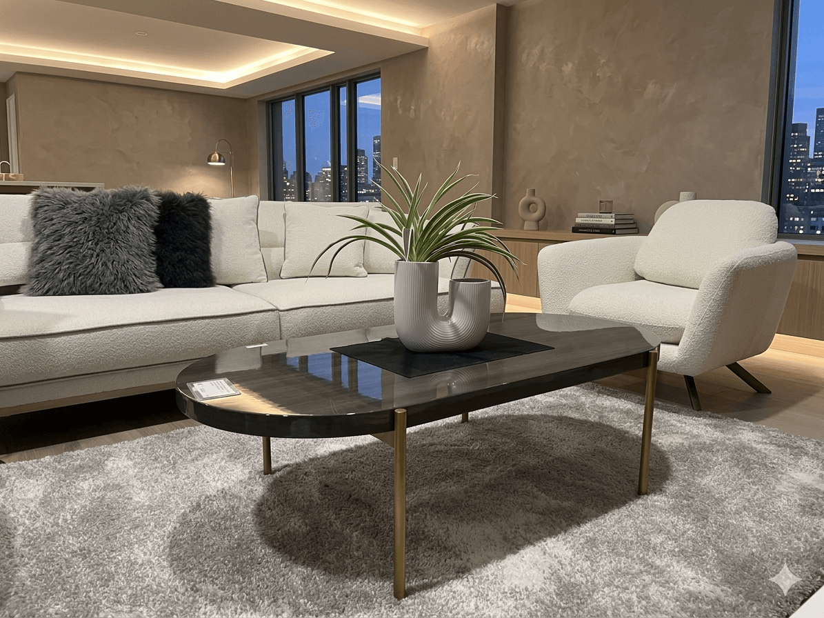 Coffee Table Grey Angley(8273-4 Hg)+brushed Titanium Gold1300x650x400 2cl=