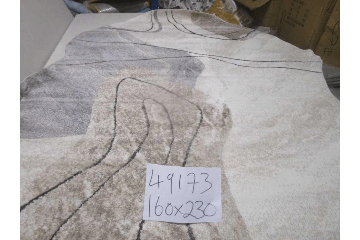 Carpet 160x230 Rio Soft Yarn Headset With Shrink Polyester 2,200 Grm / Sqm 224,000 Pnt/Sqm 12mm Pile Height Free Shape Hja26 Grey/Cream