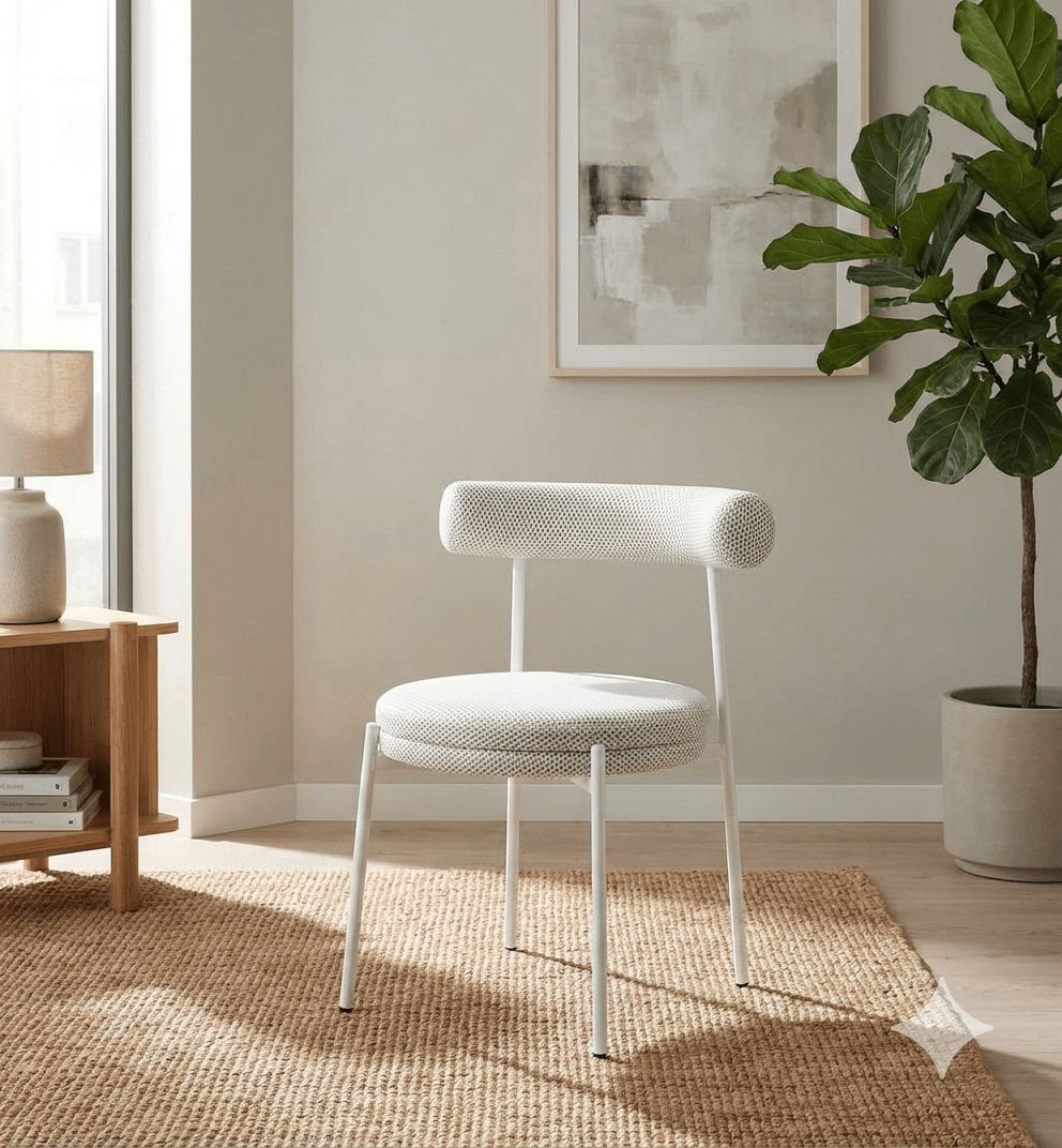 Chair Kd With Fabric W57*d53*h77cm White Fabric Wz3050-1 - Legs White