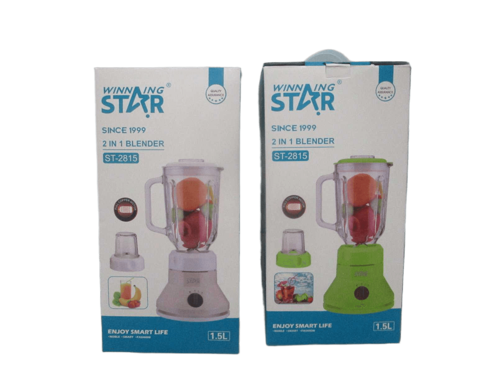 2 In 1 Blender Voltage: Ac220-240v,50/60hz Output:300w Capacity:1.5l Copper Motor:22000rpm 6 Blades 2 In 1 Glass+stainless Steel+abs 2 Color Ass White/Green 38*18cm