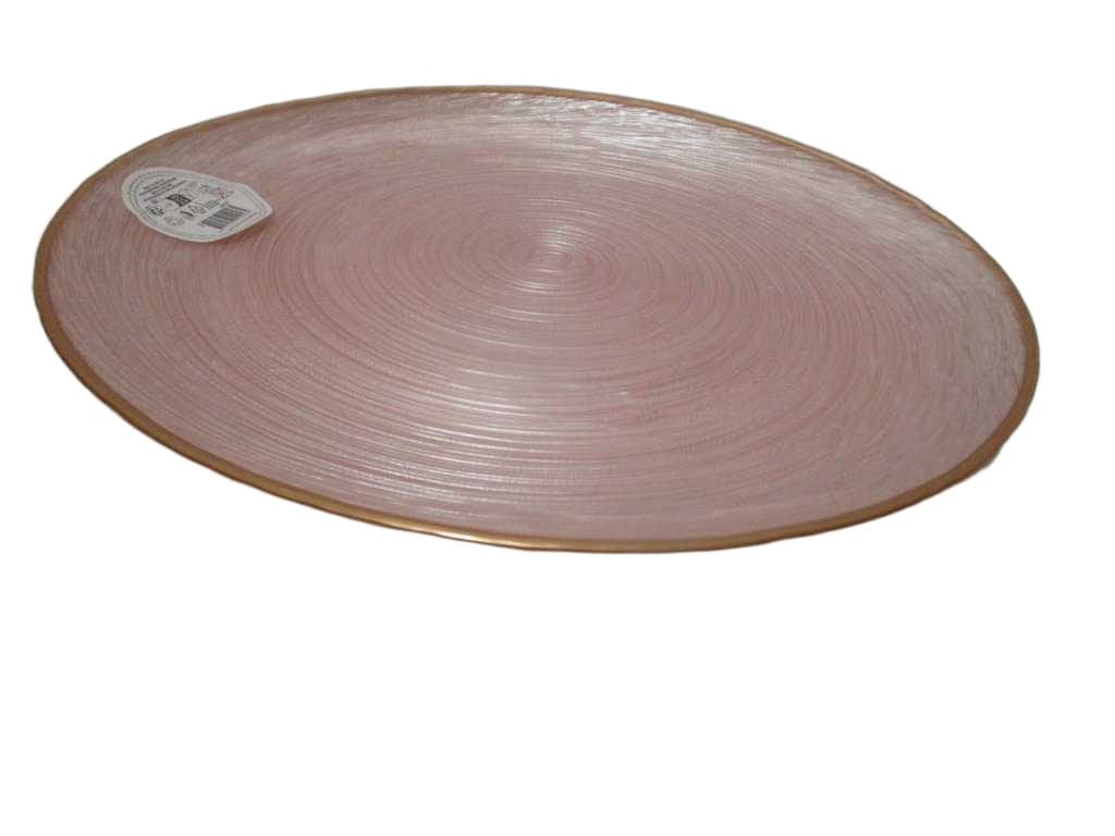 Plate Glass Dia 32cm Pink Clr