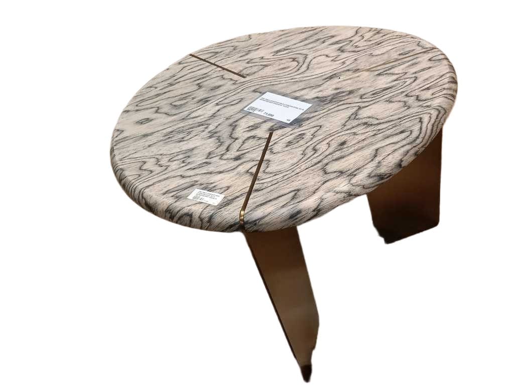 End Table Veneer Bt-046 & Stainless-Steel Sx-18 600*600*450