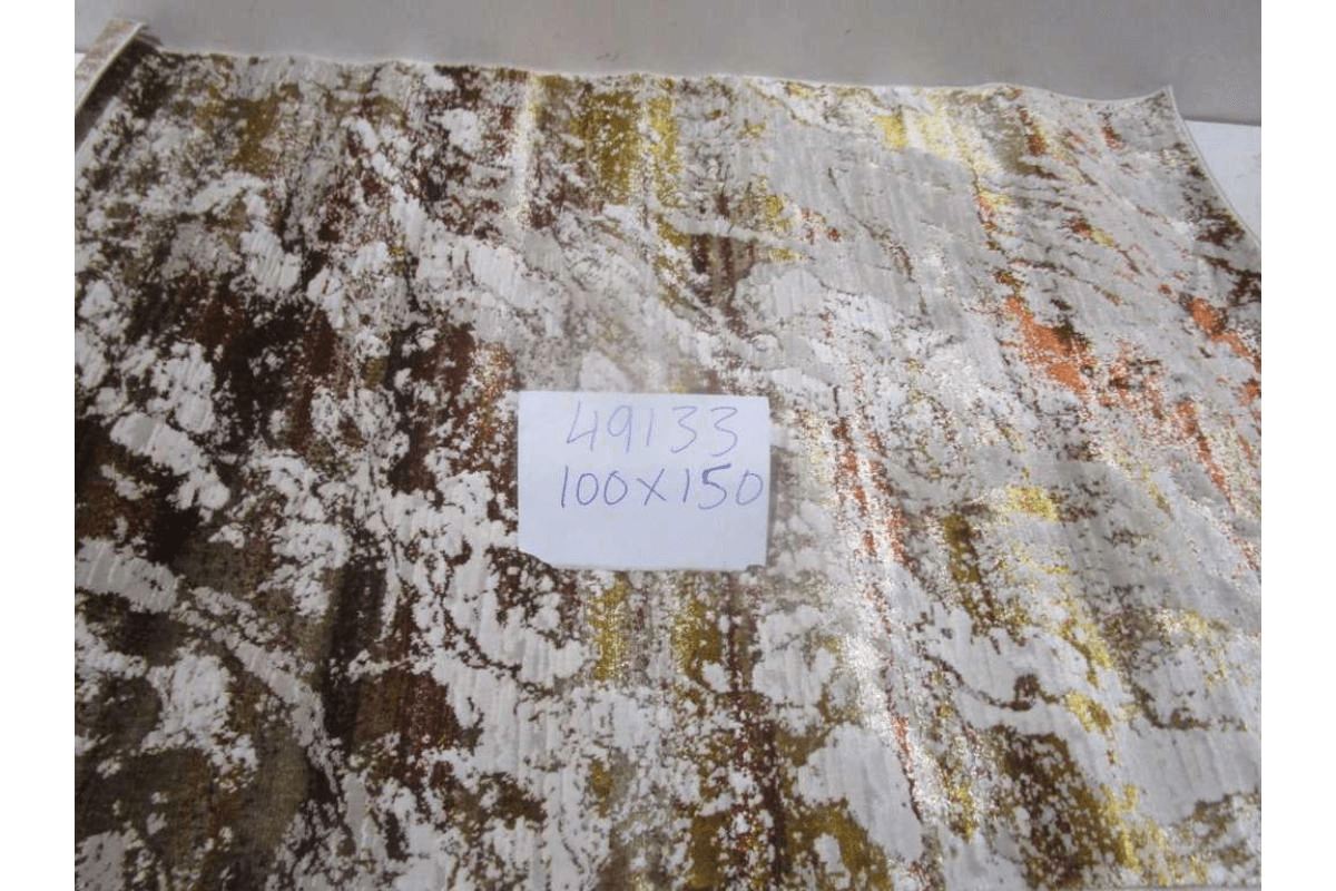 Carpet 100x150 Shiny Shrink Polyester + Pp 2,200 Gsm 604,000 Pts 8mm Pile Hight Cream/Copper