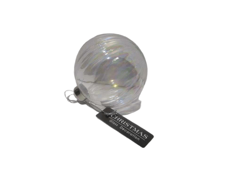 Ball Xmas Glass 8cm Iridescent