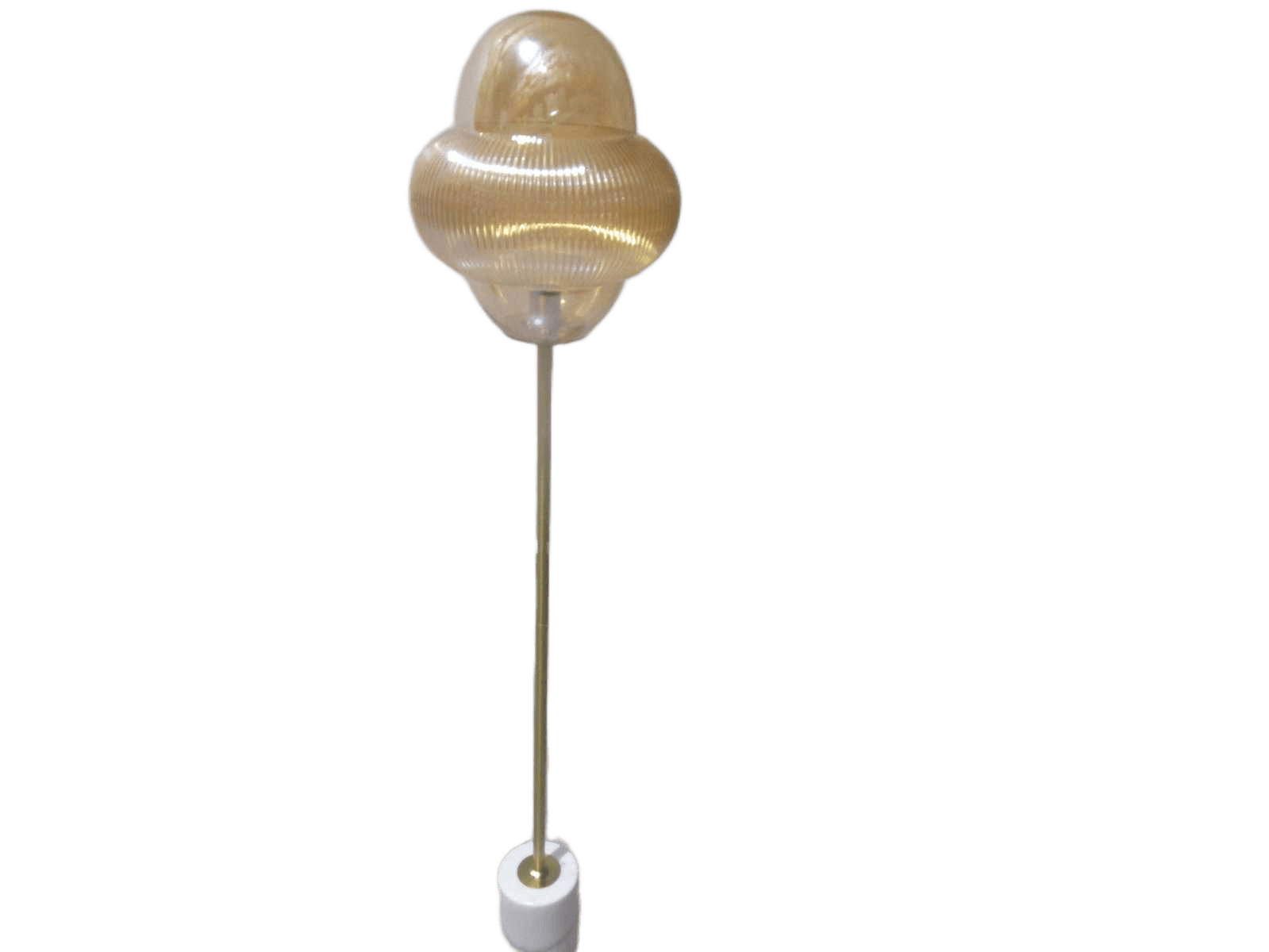 Floor Lamp With Bulb St64 Amber+gold Metal+whitemarble Glass+metal+marble D35*h160