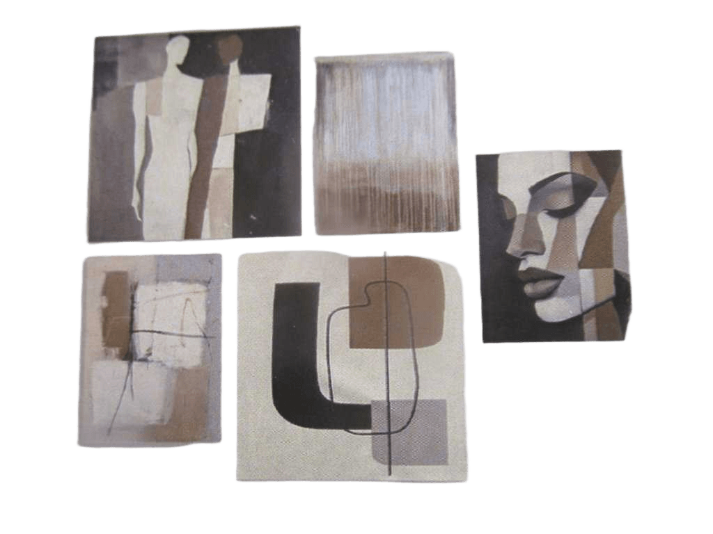 Canvas Set Of 5 Printing 2x(25*25)+3x(15*20) 50*45cm