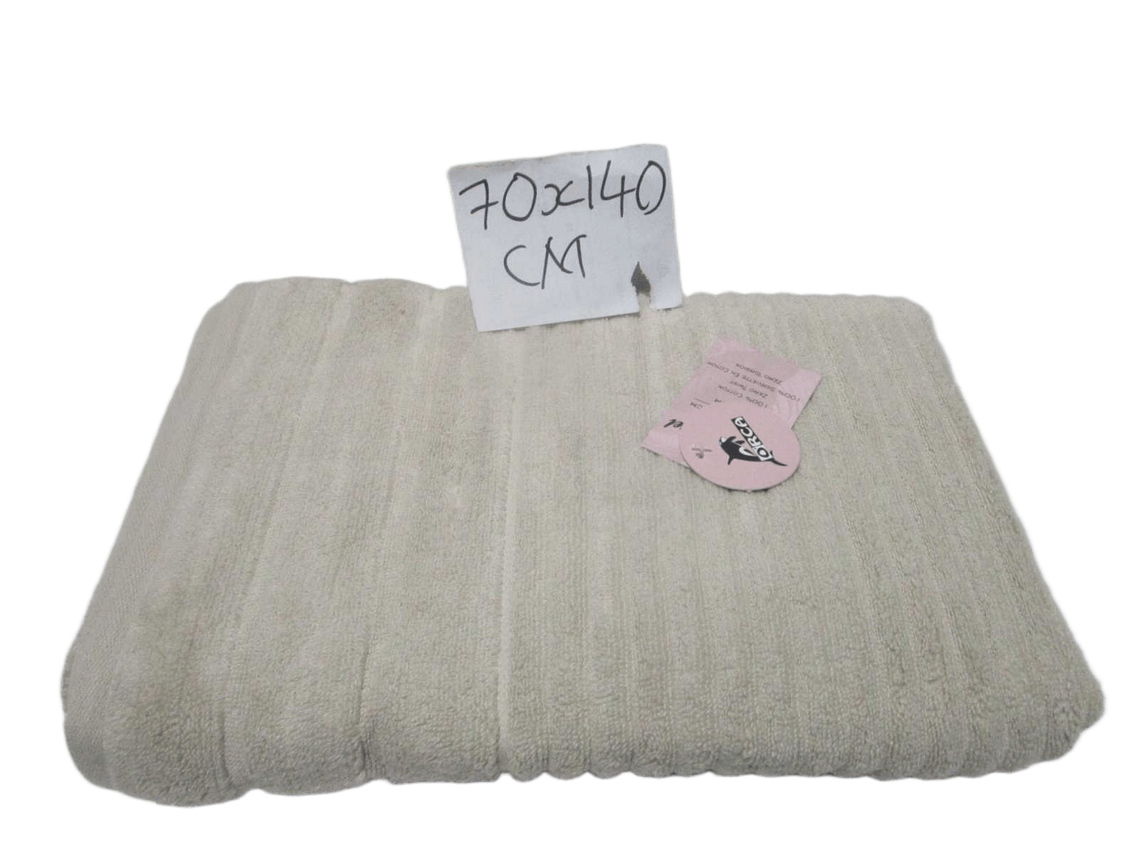 Towel Verna - Plain Dyed Dobby Terry - Zero Twist Cotton Yarn - Narrow Ribbed Pattern - 500 Gsm - Single Ply