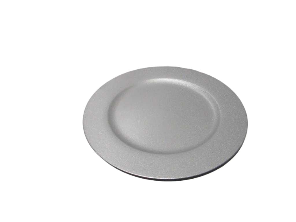 Plate 33cm Silver Shiny