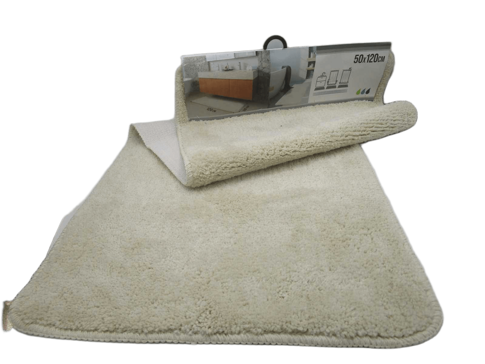 Bathmat Microfiber Double Washbasin 50x120 Cm Underside Latex - Natural