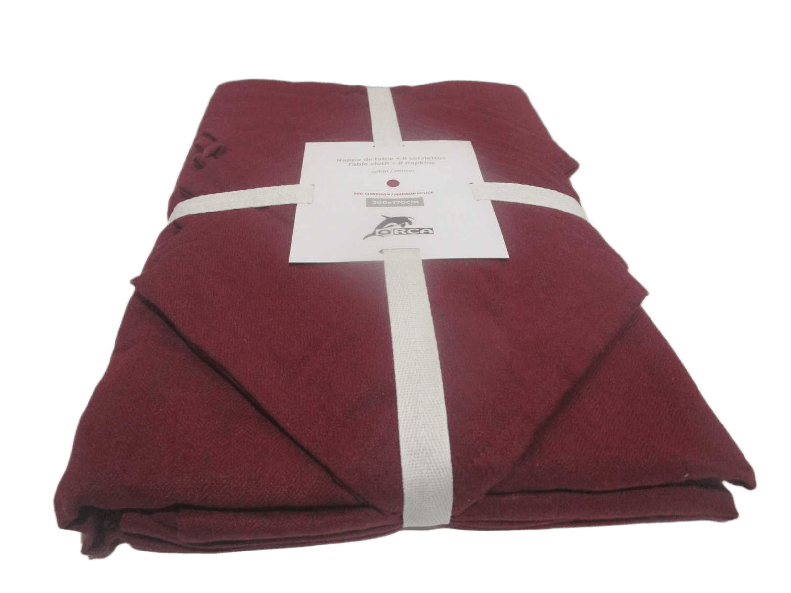 Table Cloth 250x150 + 8 Napkins 185 Gsm 90% Cotton 10% Polymix Herringbone Weave - Packing Ribbon Insert Card + Polibag 1cl=