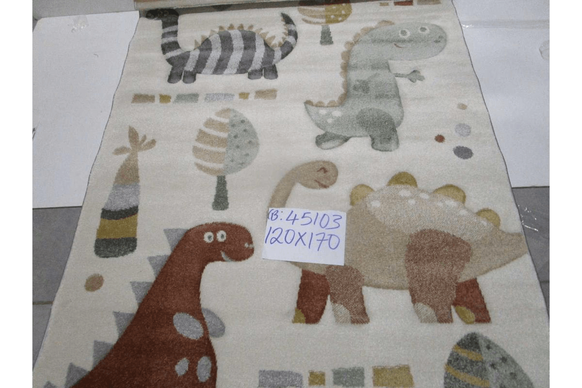 Carpet Cream Kids Aura V77 - 243.200 Points 10mm Pile Height Pp + Headset Hand Carved 2.200g/Sqm Pp Frize 120x170 Cm