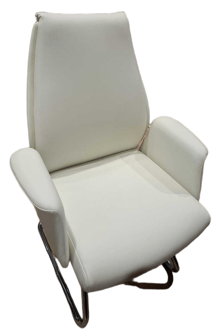 Visitor Chair, Pu Iron Chrome Cream Al503-2671.5w*67d*105h