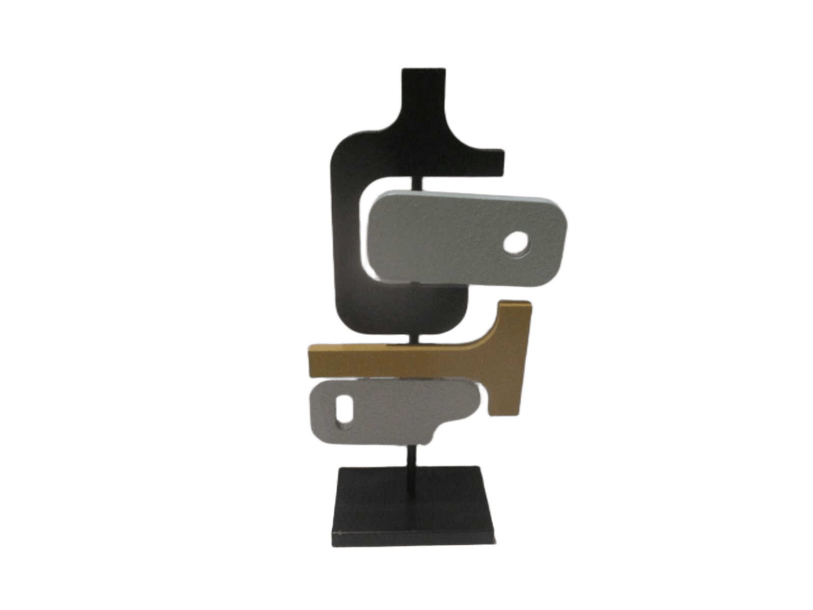 Statue Mdf Ciment Effect Mustard Black Grey 24x10,5x46,5 Cm