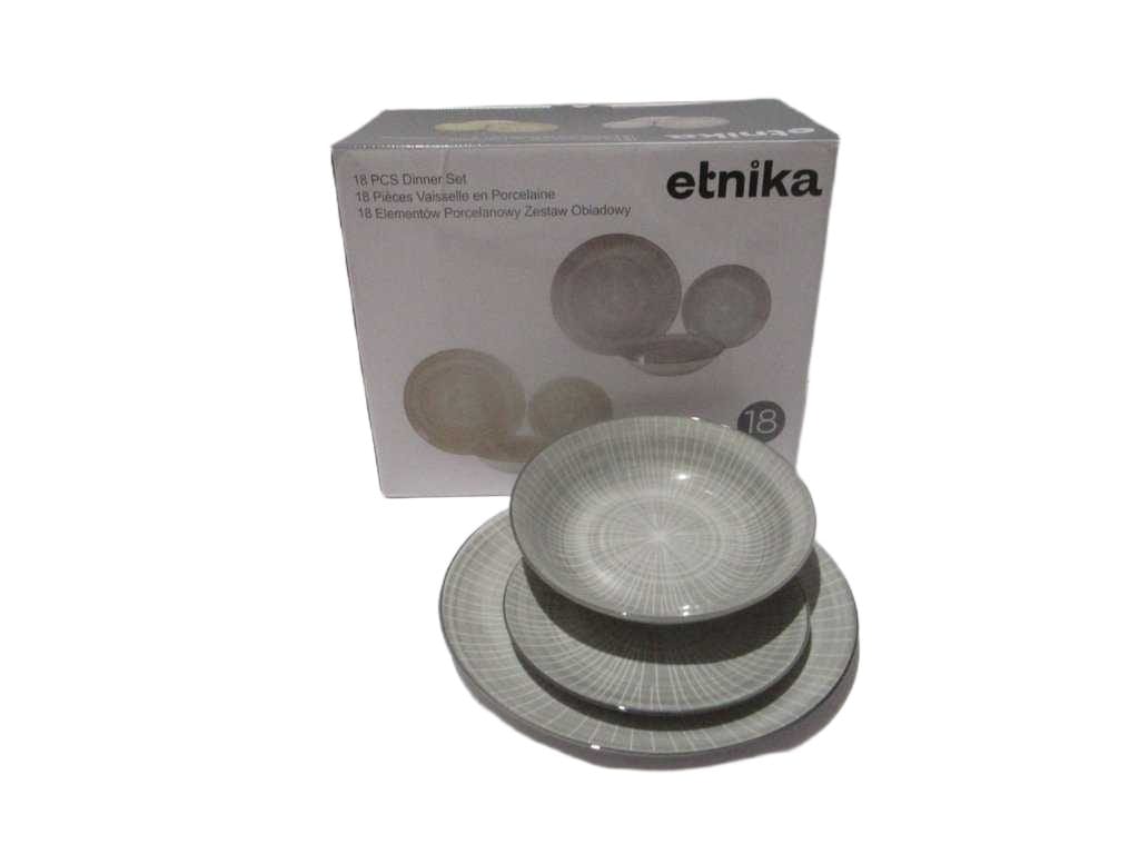 Stoneware Set Of 18 Pcs Ceramic :6x Dinner Plate D27 Cm - 6x Dessert Plate D19 Cm - 6x Soup Bowl D20x4 Cm - Color Box