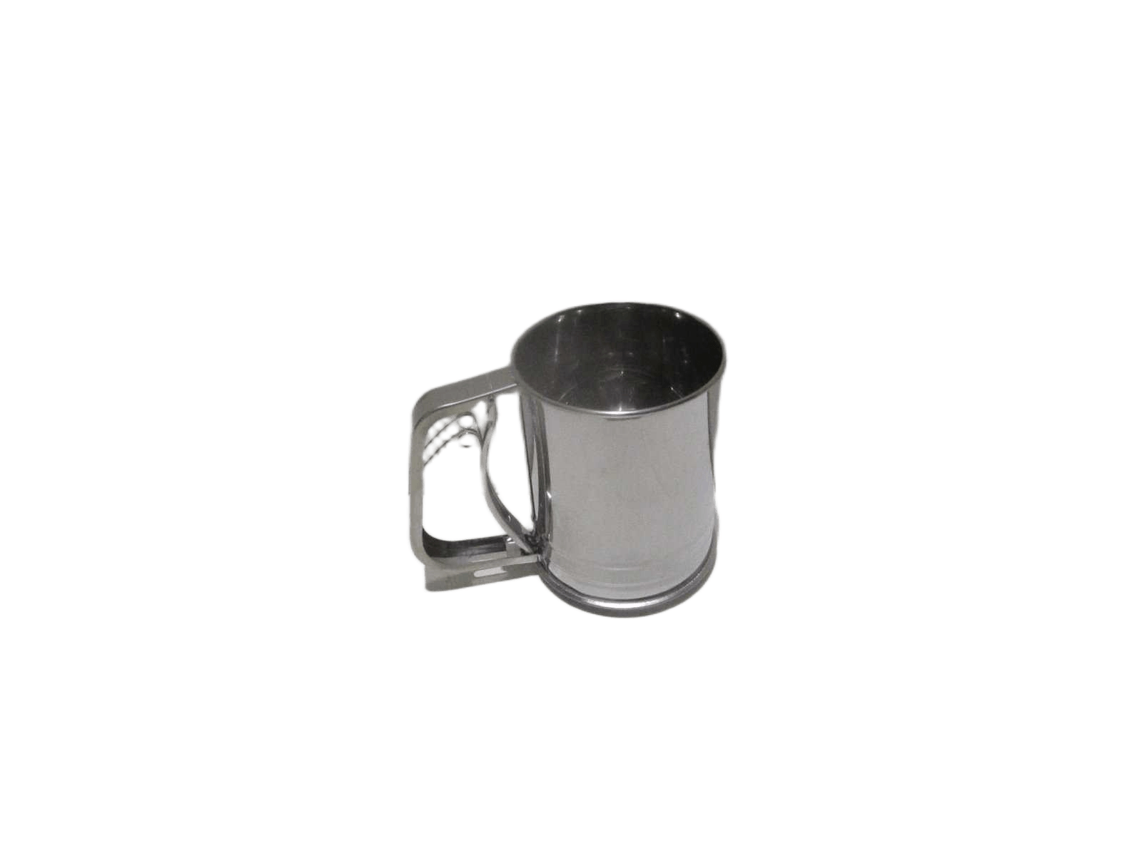 Powder Skim Cup 410 Stainless Iron 2-Level Skimming Wet Hanging Tag+opp Bag Silver Dia9.7cm*13