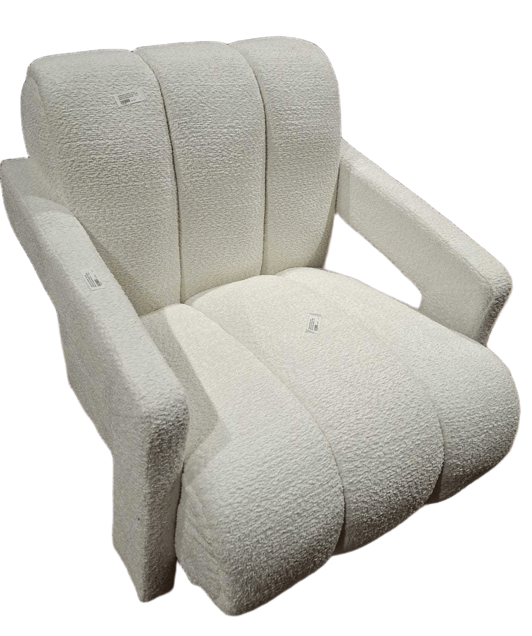 Armchair Fabric White Warm/15 With Wood Frame