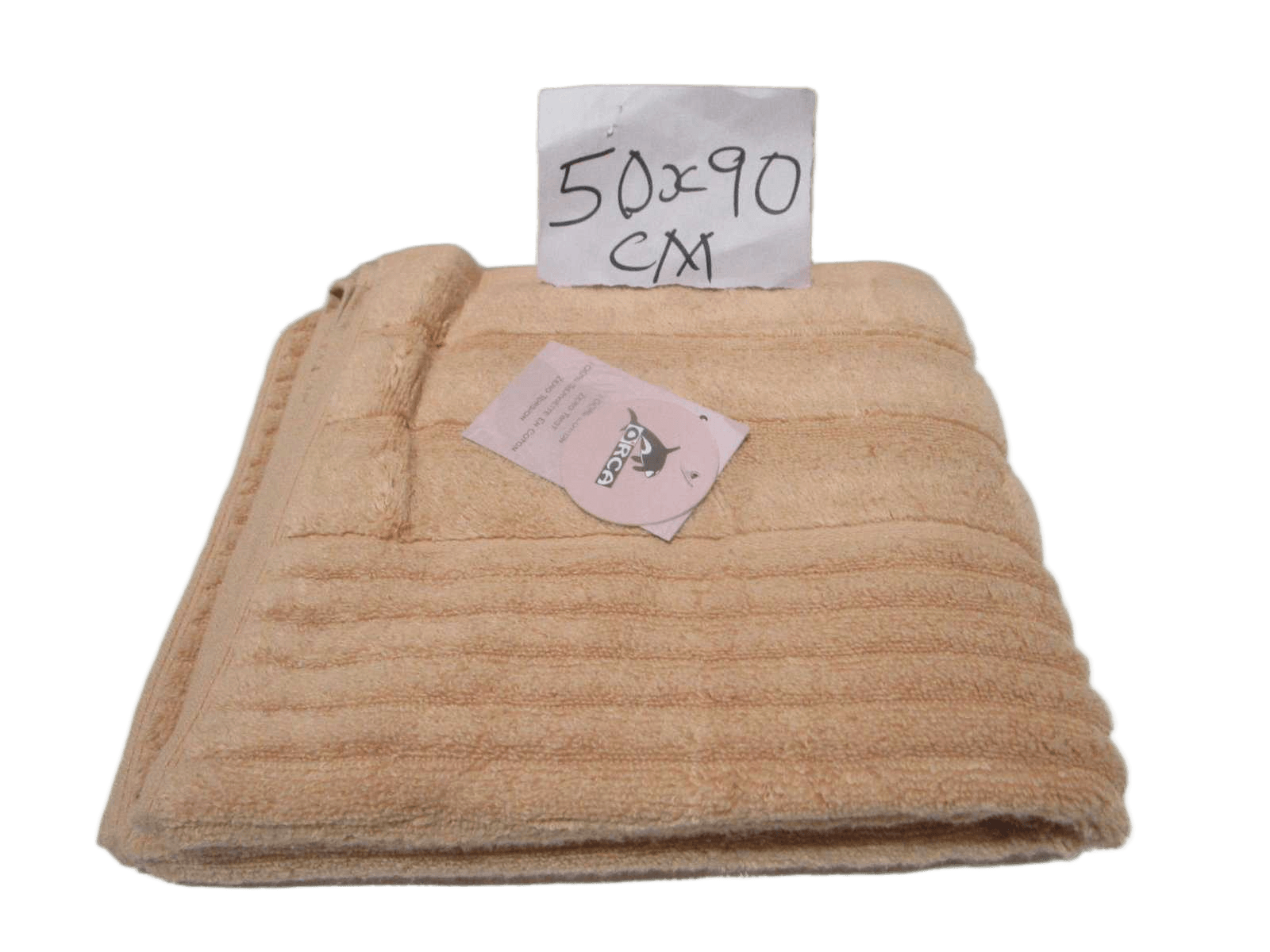 Towel Verna - Plain Dyed Dobby Terry - Zero Twist Cotton Yarn - Narrow Ribbed Pattern - 500 Gsm - Single Ply