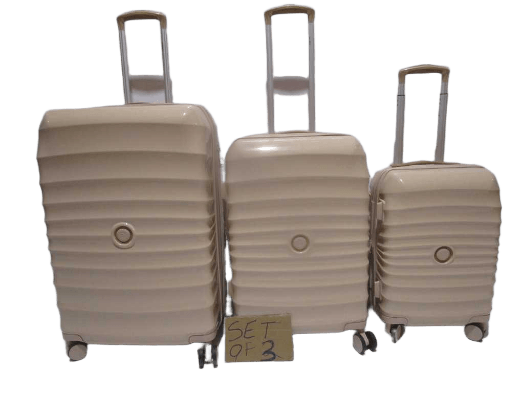 Luggages Set Of 3 Beige Pink 100% Pc / Tsa Lock 07 / Double Wheels Silence / Aluminium Handle / Nylon Zip Brand Discovery Big : 74x49x31 Cm Medium : 65x44,5x27,5 Cm Small : 54x36,5x23,5 Cm