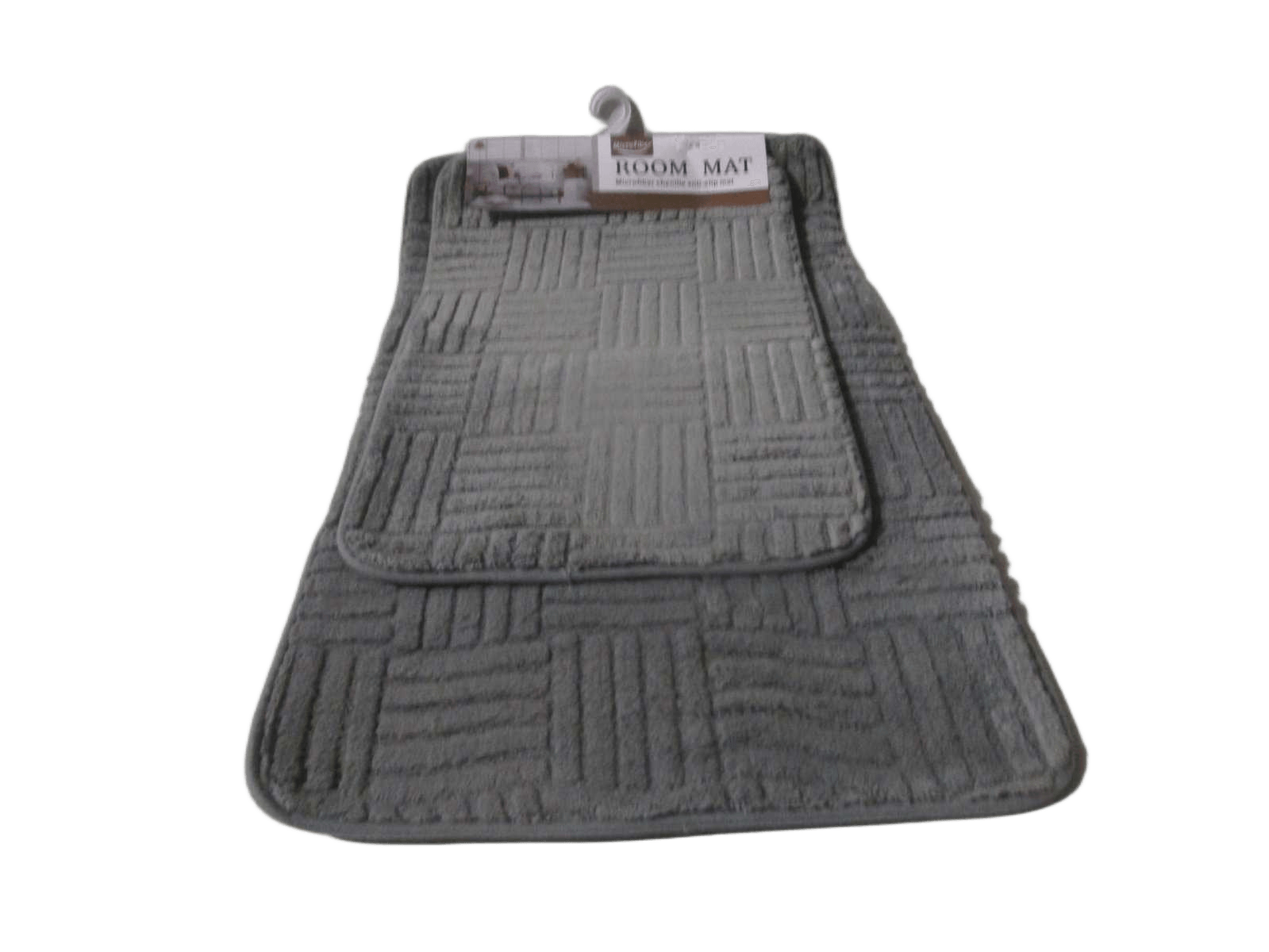 Mat Microfiber Chenille Anti-Slip Set Of 2pc 0.8cm Grey 40x60 50x80