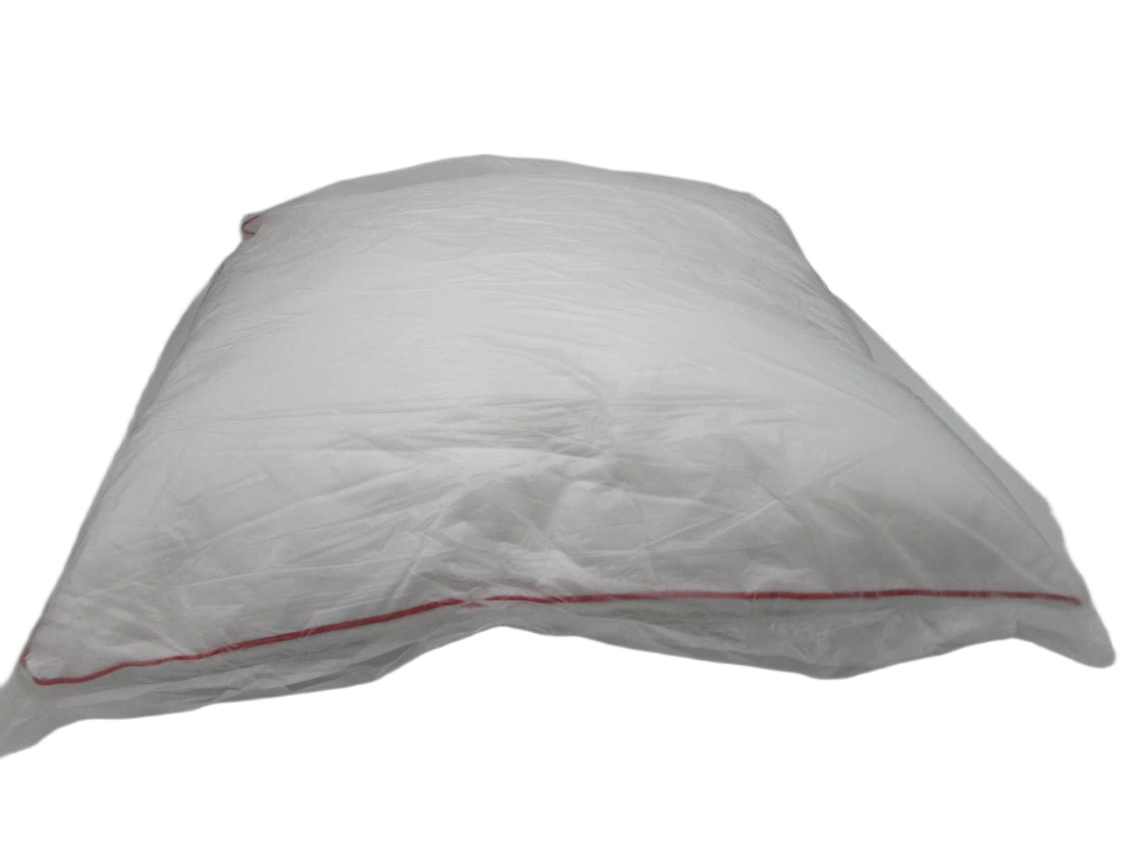Pillow White Single Piping Red Line60x60