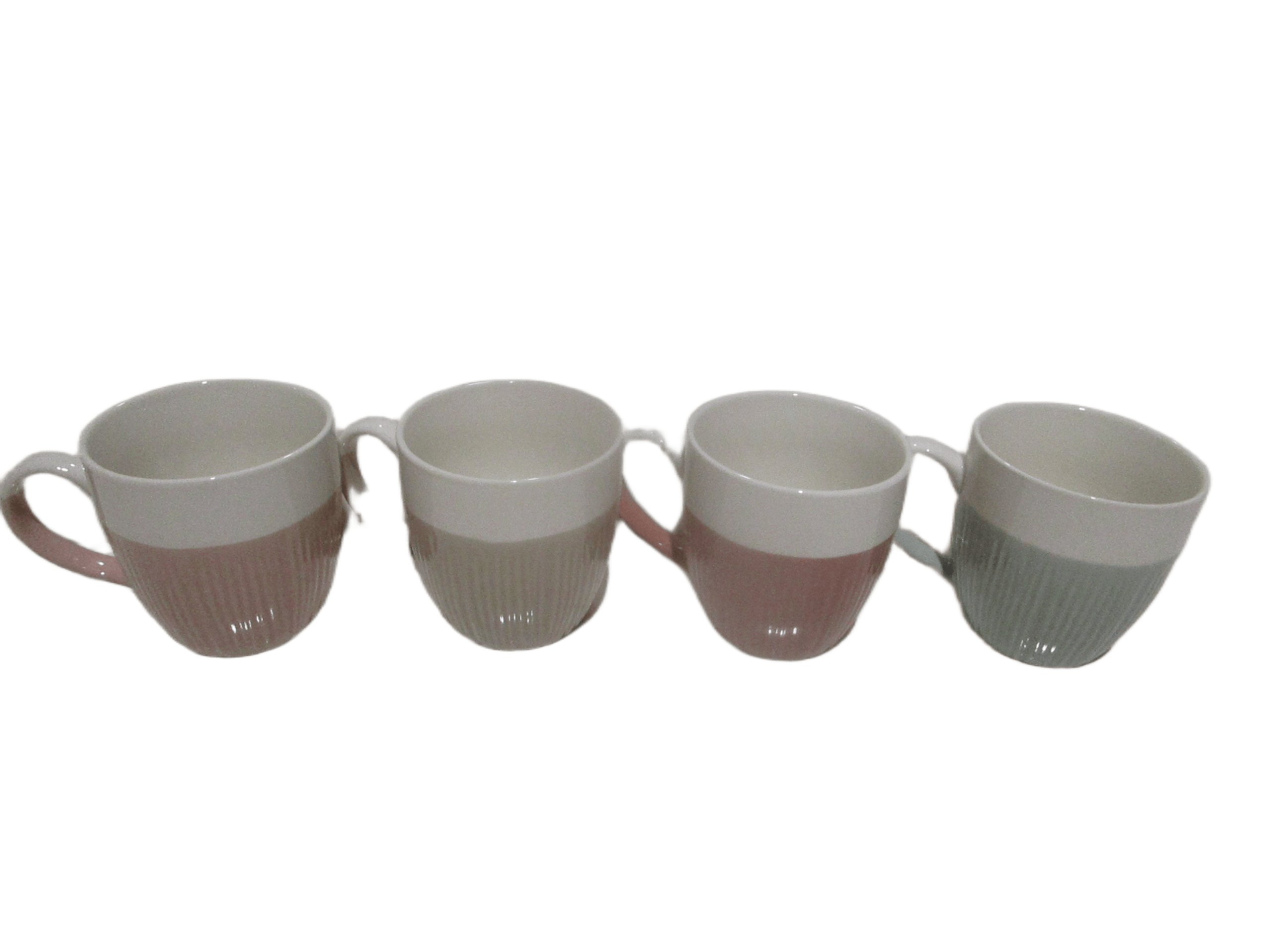 Mug - New Bone China - 4 Design Ass 480 Ml Beige Pink Green Salmon