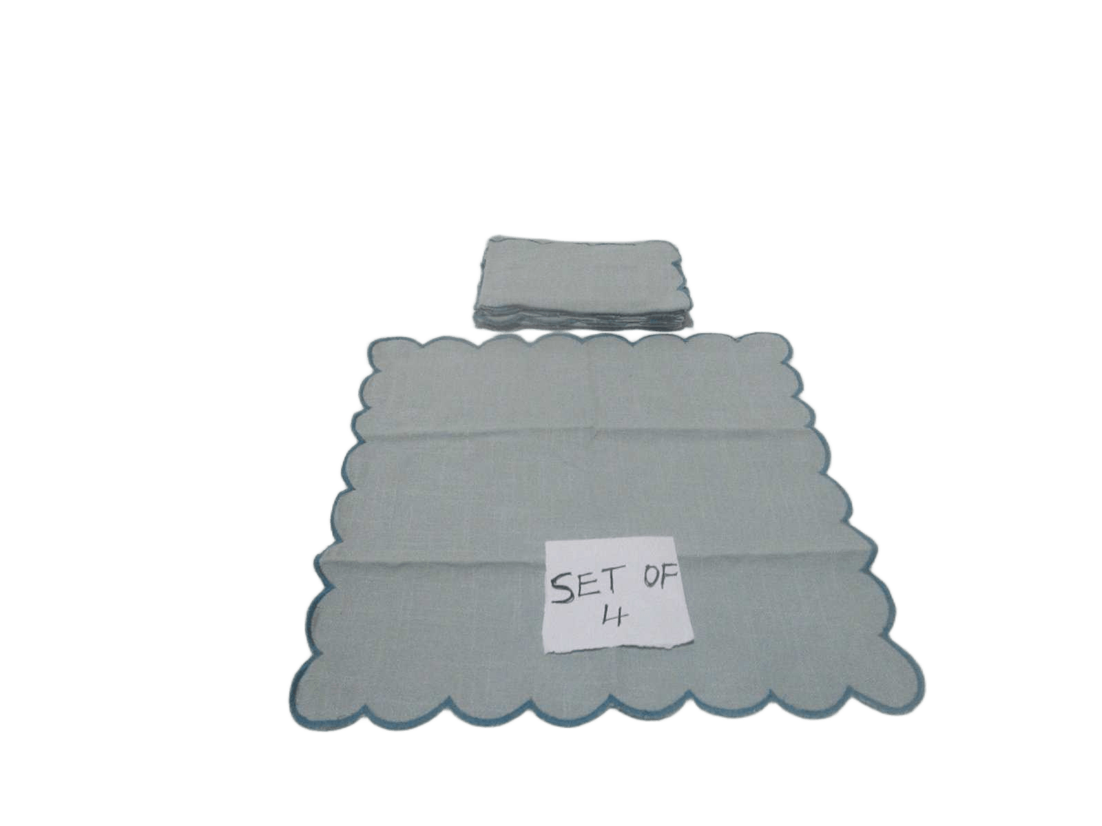 Set Of 4 Napkin 100% Cotton 220 Gsm With Embrodery 40x40 Blue