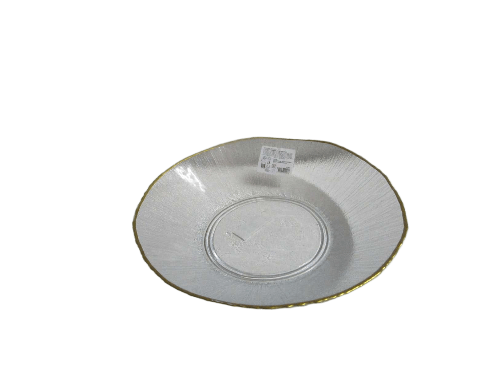 Bowl Glass Dia 30cm Golden Rim