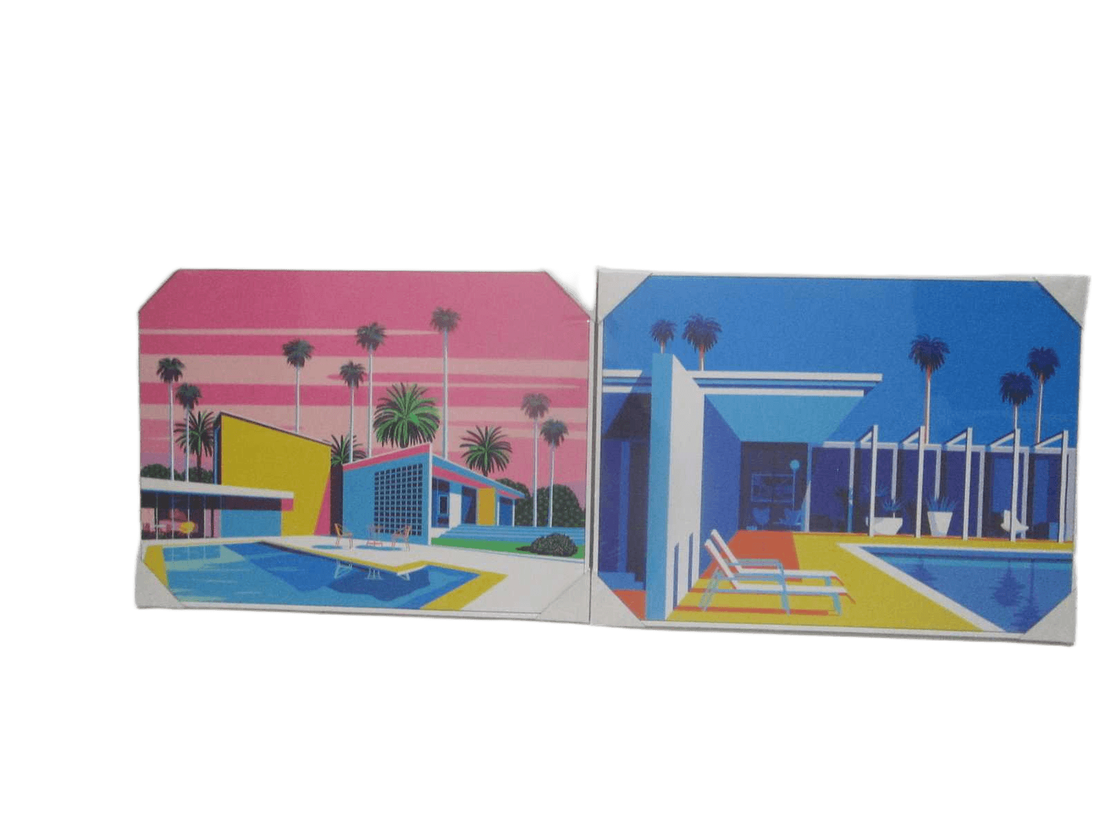 Canvas Printed 2 Assorted Wifh Mdf Back And Plastic Frame Villa