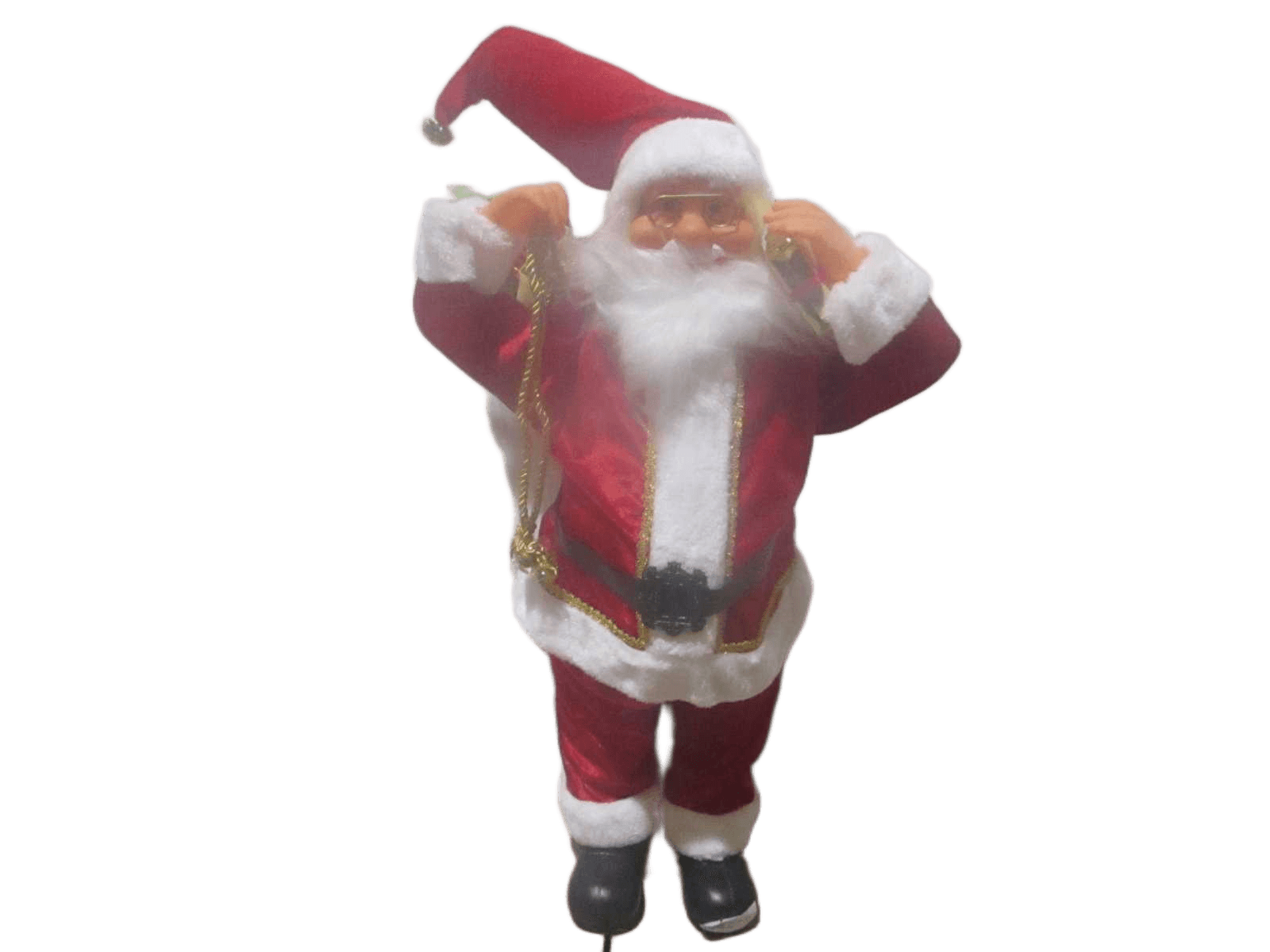 Christmas Man Xmas Gift Box Pvc+velvet Opp Bag Red+white Line 60cm