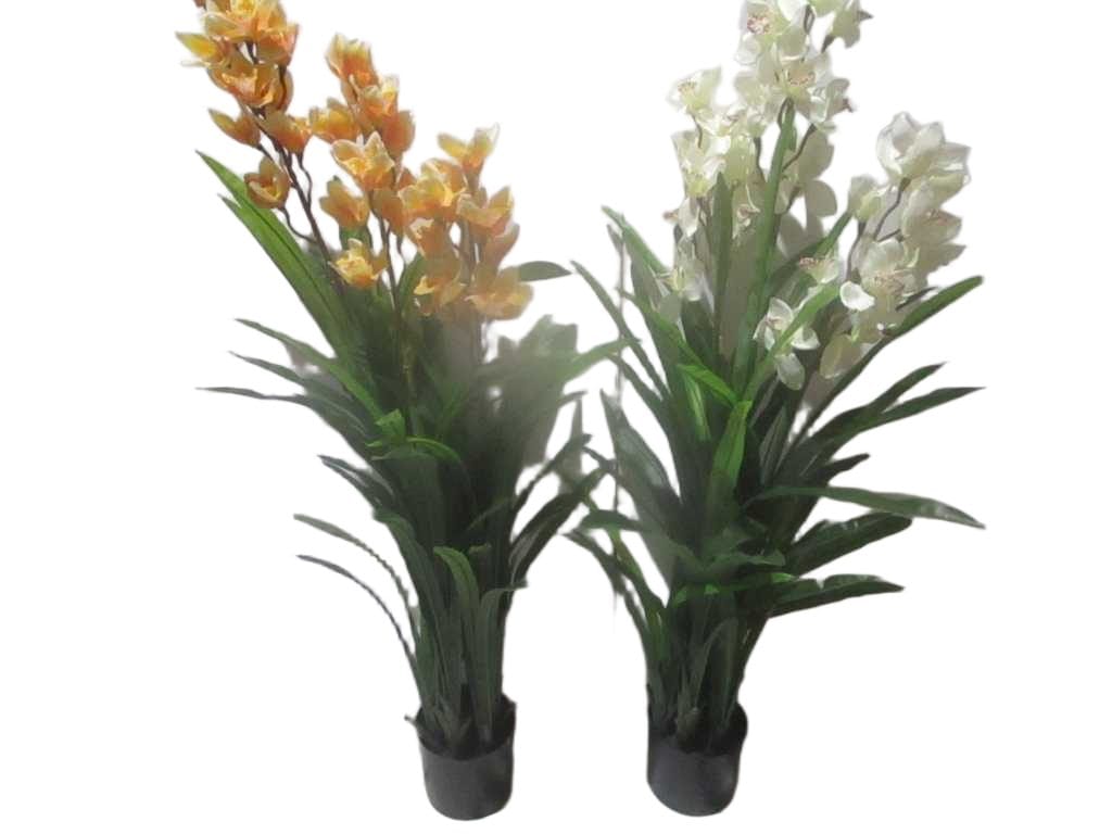 Artificial Plant Vilan 30 Flowers Pe, 3d Printing Plastic Pot Moq:200pcs 'yellow White Ass '150cm
