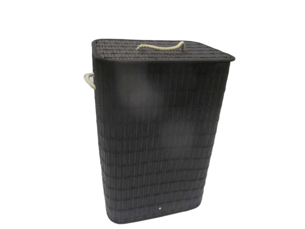 Laundry Hamper Rattan Rectangular 72liter With Polybag Packing Black 40x30x60 Cm