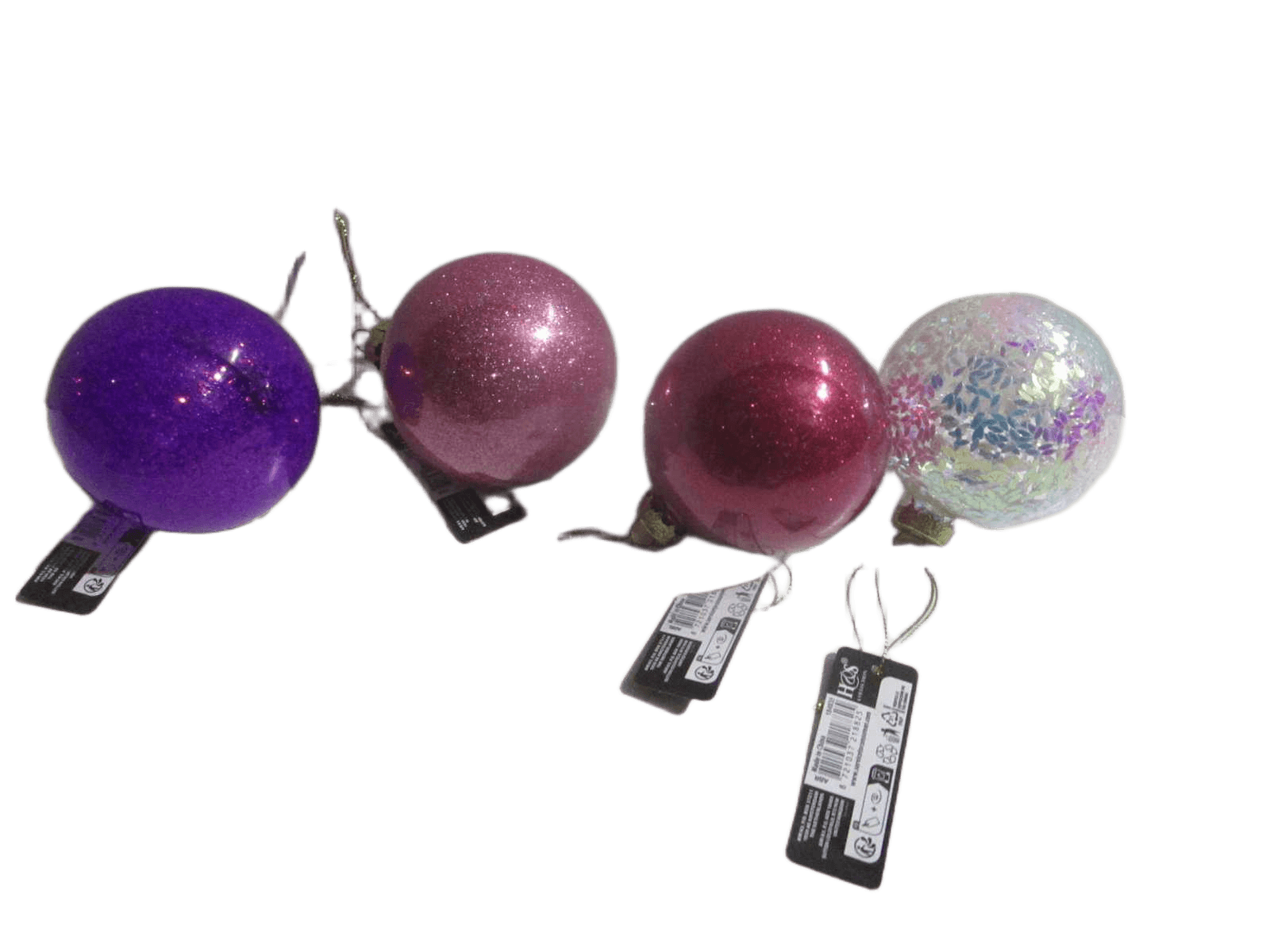 Ball Xmas 80mm Glitter 4ass