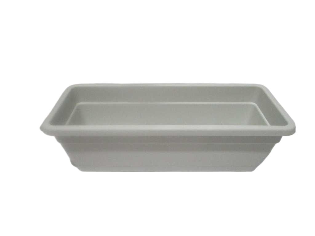 Flower Pot Iris Pp With Plate 507g 100% Recyclable White 50.7x19.6x15.9